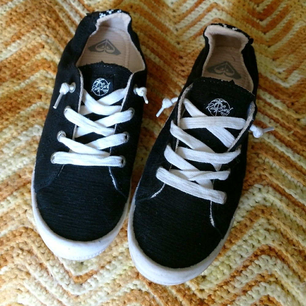 Black Roxy slip on shoes